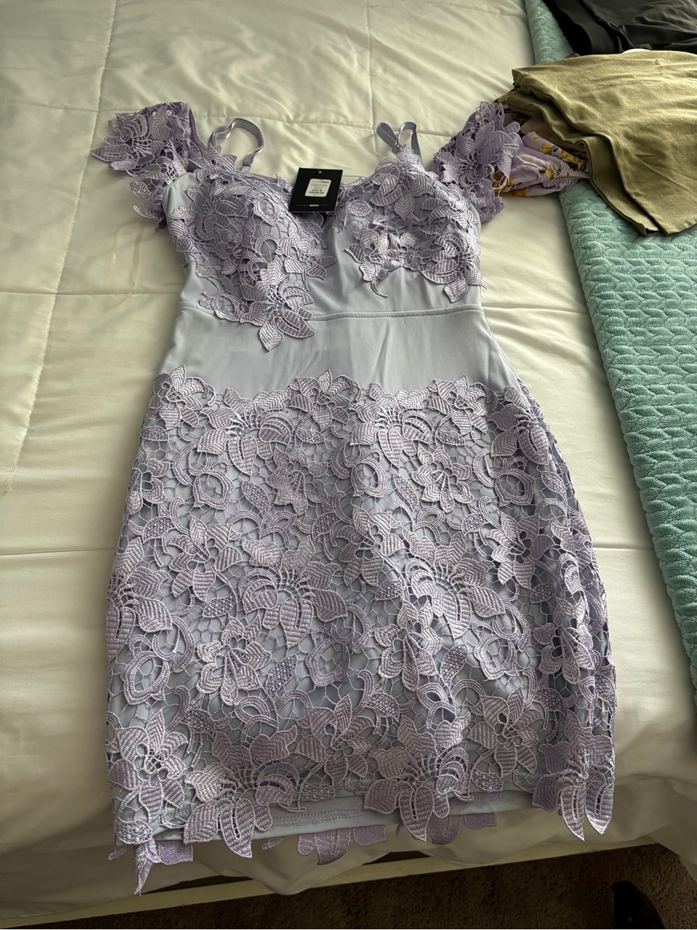 NWT Fashion Nova Lavender Lace Mini Dress